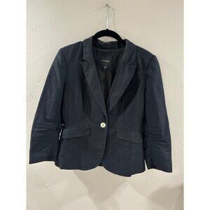 The Limited women's Linen Scrunch 3/4 Sleeve office black Jacket Blazer - Small
